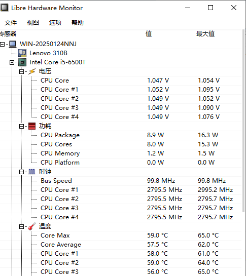 图片[1]|[原创汉化] 硬件温度监测Libre Hardware MonitorV0.9.4汉化版 CPU功耗查看,CPU电压查看,CPU时钟查看,CPU负载查看 福利资源 | 福利之家|福利之家