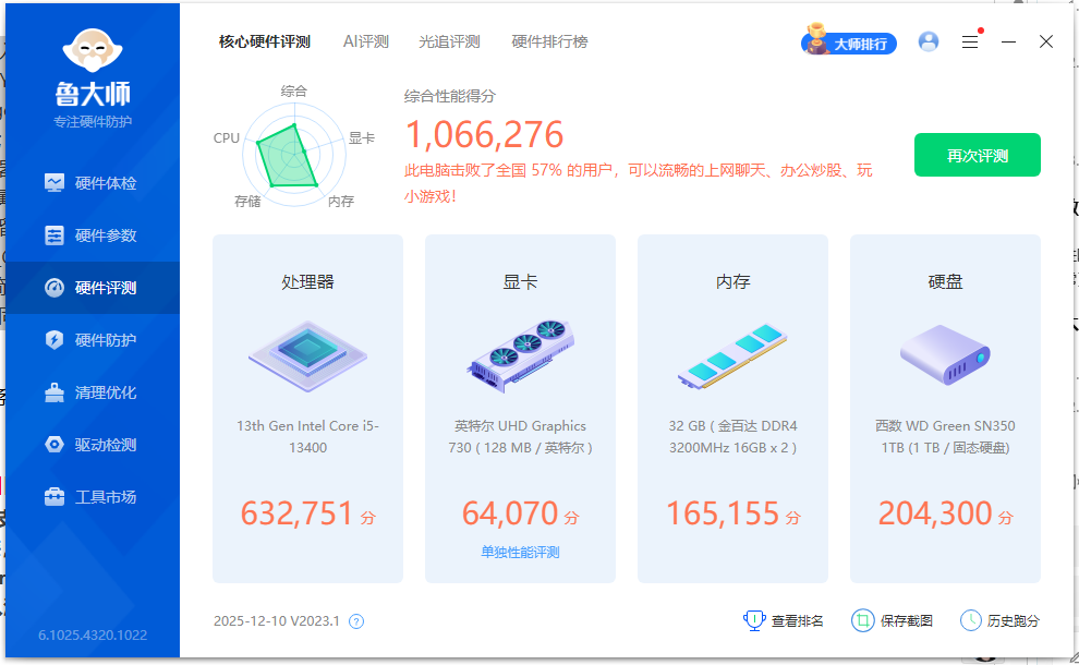 [Windows] 鲁大师电脑版 v6.1025.4320.1022 |福利之家